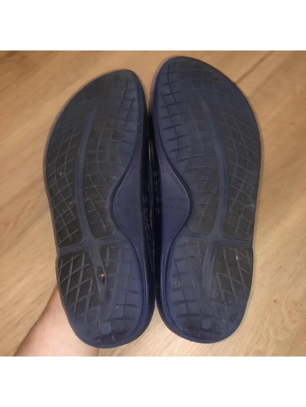 OOFOS OOAHH SANDALS SLIDES COMFORT RECOVERY BLUE GRAY MENS SIZE 9 WOMENS 11
